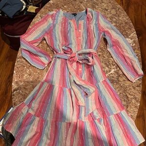 J. Crew Pink and Blue Striped Kids Dress